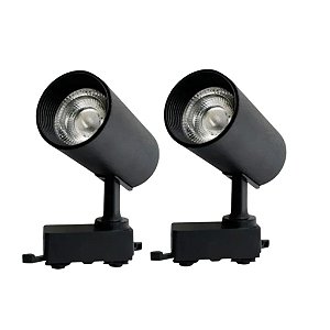 LED SOBREPOR SPOT P/ TRILHO ELETRIF REDONDO 20W LUZ PRETO 30404