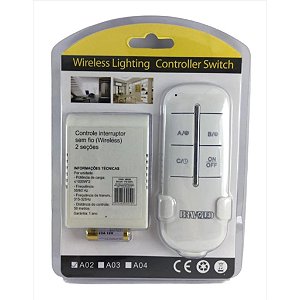 CONTROLE ILUMINAÇÃO SEM FIO 2 SEÇÕES BRAVO LED 30050