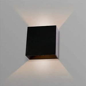 ARANDELA BOX 2 FACHOS 4W 3000K IP65 COR-PRETA LUZ SOLLAR 5434