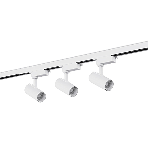 KIT TRILHO UP + 3 SPOTS LED 30W PVC+ALUM 110MM SOB BIVOLT 3.000K - BRANCO