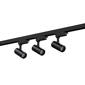 KIT TRILHO UP + 3 SPOTS LED 30W PVC+ALUM 110MM SOB BIVOLT 3.000K - PRETO
