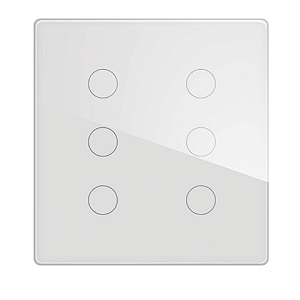 INTERRUPTOR INTELIGENTE TOUCH COM 6 BOTOES WIFI/BLUETOOTH - TENSAO DE ENTRADA (BIVOLT): 100-240V - ALPHA-100-46 PRO