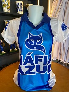 Polo Feminina Retrô Máfia Azul