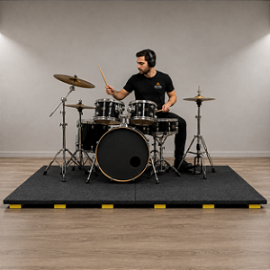 Tablado Acústico para Bateria - até 140kg com Pads de Sylomer