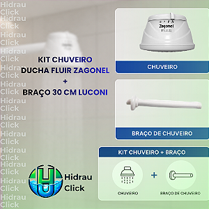 Kit Chuveiro Completo Ducha Fluir com Braço 30 Cm - 220v