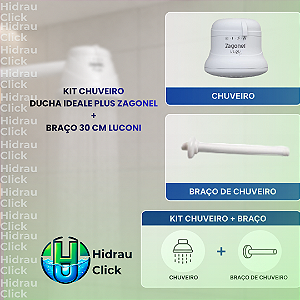 Kit Chuveiro Completo Ducha Ideale Plus com Braço 30 Cm - 220v