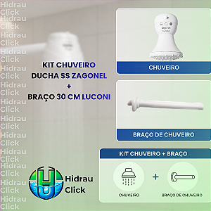 Kit Chuveiro Completo Ducha Ss com Braço 30 Cm - 220v