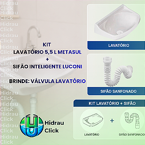 Kit Lavatório Completo com Sifão Sanfonado