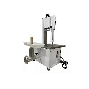 Serra Fita Semi Inox Bancada Com moedor Boca 5 1/3 CV Açougue 1,80 Delta Grill