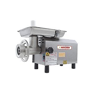 Moedor de Carne Picador Boca 08 Inox Bivolt 60 kg/h 1/2 Cv Beccaro