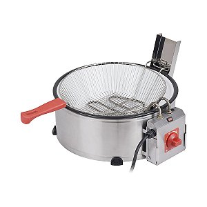 Fritadeira Elétrica Inox Tacho Cuba Esmaltada 7,5 Litros Marchesoni