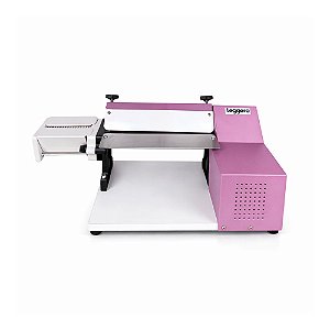 Cilindro Laminador Elétrico 28cm Massas Pão Cortador Talharim Rosa Leggero