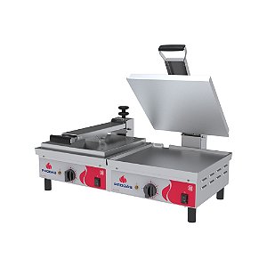 Grill Elétrico Duplo PRA-45 E Inox Escovado com 2 Prensas Progás