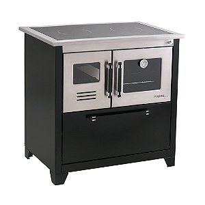 Fogão a Lenha Prime Glass com Forno 40L Inox Hidro