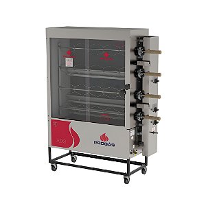 Forno Assador a Gás Rotativo Industrial PR-623 20 Frangos Inox Progás