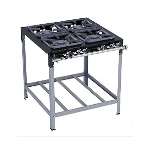 Fogão Industrial a Gás Baixa Pressão 4 Bocas 30x30 M14 Stori Top Metalmaq