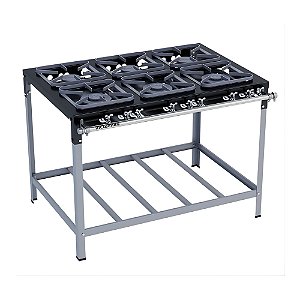 Fogão Industrial a Gás Baixa Pressão 6 Bocas 30x30 M15 Stori Top Metalmaq