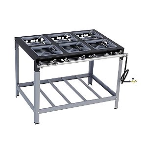 Fogão Industrial a Gás Baixa Pressão 6 Bocas 30x30 M15 Stori Max Metalmaq