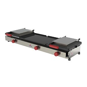Chapa Sanduicheira com 2 Prensas Grill a Gás Industrial PR 1100G Style Inox Progás