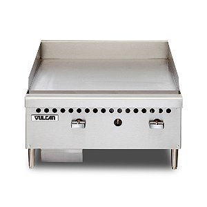 Chapa Bifeteira a Gás GLP Vulcan VCRG24 Profissional Inox 25,4mm 2 Queimadores