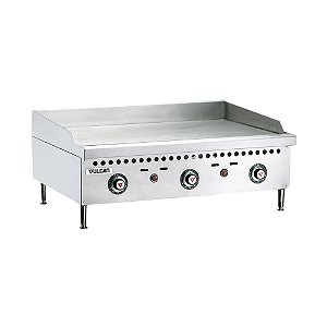 Chapa Bifeteira a Gás GLP Vulcan VCRG36T Profissional Inox 25,4mm 3 Queimadores Controle de Temperatura