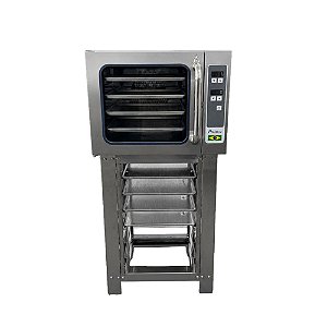 Forno de Convecção Industrial Elétrico Miniconv com Vapor Prática + Base + 8 Formas 35x35