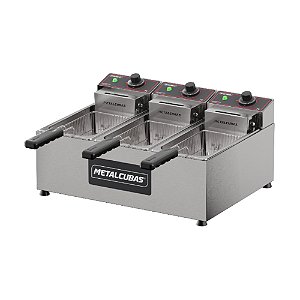 Fritadeira Elétrica Industrial FE 3C 9 Litros 2200W Inox Metalcubas