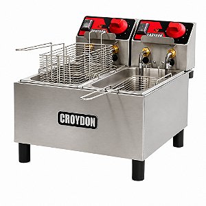 Fritadeira Elétrica Industrial Croydon FC2A 2 Cubas 3 Litros Inox