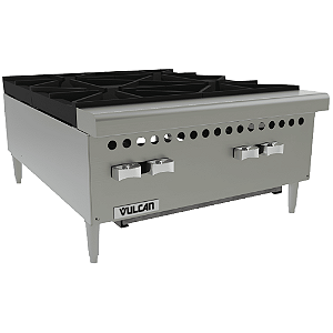 Fogão Vulcan de Bancada a Gás GLP Hotplate VCRH24 Inox 4 Queimadores Industrial