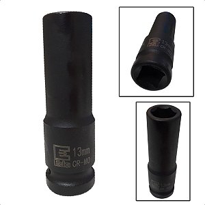 Soquete Longo De Impacto Sextavado 13mm x 1/2’'Pol Em Aço