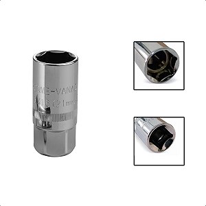 Soquete de Retirar Vela Imantado Encaixe 1/2 21mm Sextavado