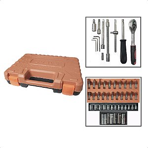 Jogo de Soquete Catraca E Chave Philips Fenda Enc 1/4 – 53Pç