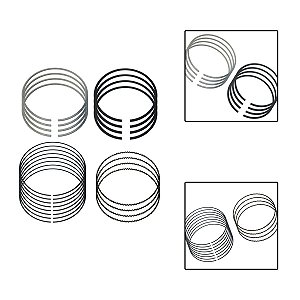 Jogo Anéis Pistão 0,50 JAC J2 1.4 16V 2011 em Diante