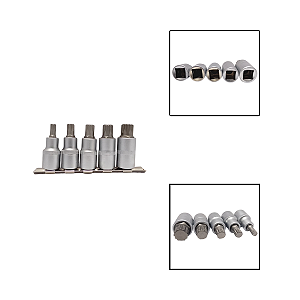 Jogo Soquete Ponta Multidentada 1/2" C/ 5 Peças M8 a M16 Crv