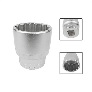 Soquete Estriado Encaixe 1/2 Pols CRV 30mm Aço Cromo Vanádio
