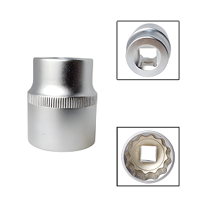 Soquete Estriado 1/2" 27mm Aço Cromo Vanádio