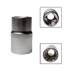 Soquete Estriado 1/2" 17mm Aço Cromo Vanádio