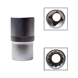 Soquete Estriado 1/2" 14mm Aço Cromo Vanádio