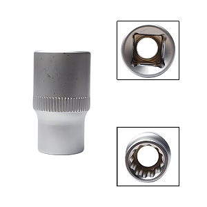 Soquete Estriado 1/2" 12mm Aço Cromo Vanádio