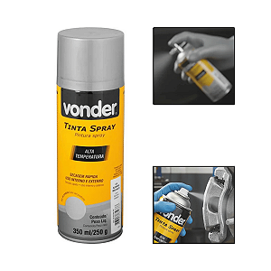 Tinta Spray Alta Temperatura Alumínio 350Ml