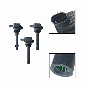 Kit 3 Bobinas Ignição Chery QQ 1.0 12V 2017 a 2020