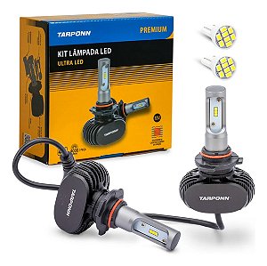 Kit Lâmpada Led Ultra Hb4 40w 8000lm 6000k Brinde T10 Tarpon