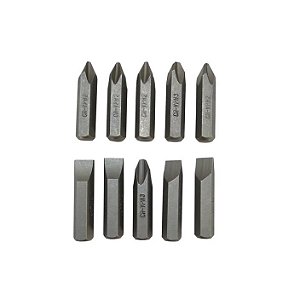 Kit Jogo Bits Ponteira Fenda/Philips Para Chave De Impacto 10 peças