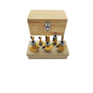 Kit Jogo de Fresas Tupia 12mm Madeira 8 peças