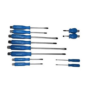 Kit Jogo Chave De Fenda E Phillips De Impacto 12 Peças Crv