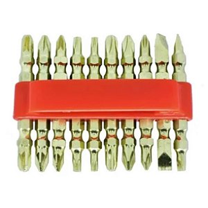 Jogo 10 Pçs Ponteira Bits Dupla 65mm Aço Crv - Lotus 5401