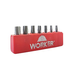 Jogo Bit Torx 7 Peças 1/4 X 25mm Worker