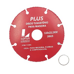 Disco Tungstênio P/madeira 110x22,2 Lotus