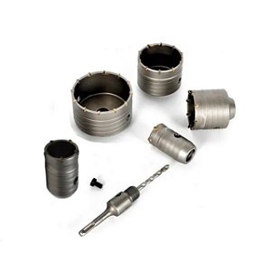 Jogo 7 Peças Serra Copo Vídea Com Suporte Sds Plus 110mm
