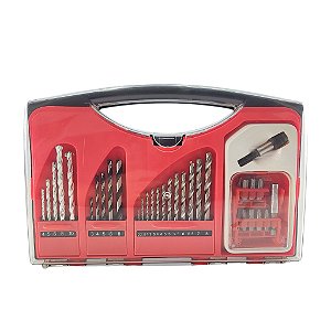 Kit Jogo Brocas e Ponteriras C/ Maleta 40 Peças